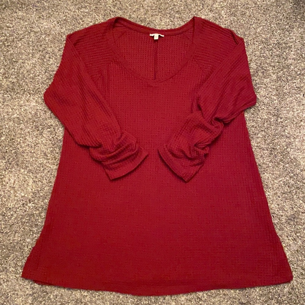 Sonoma Red Waffle Knit Long Sleeved Sweater XXL